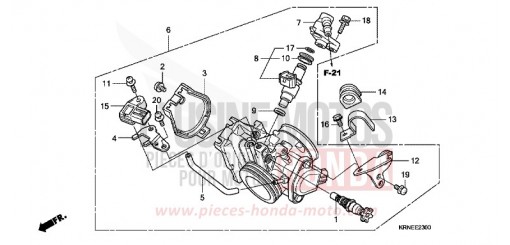 CORPS DE PAPILLON CRF250RC de 2012